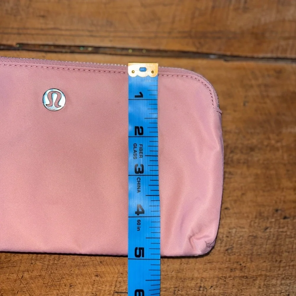 Lululemon‎ Now and Always Pink Wristlet Double Zipper Pockets Removable Strap